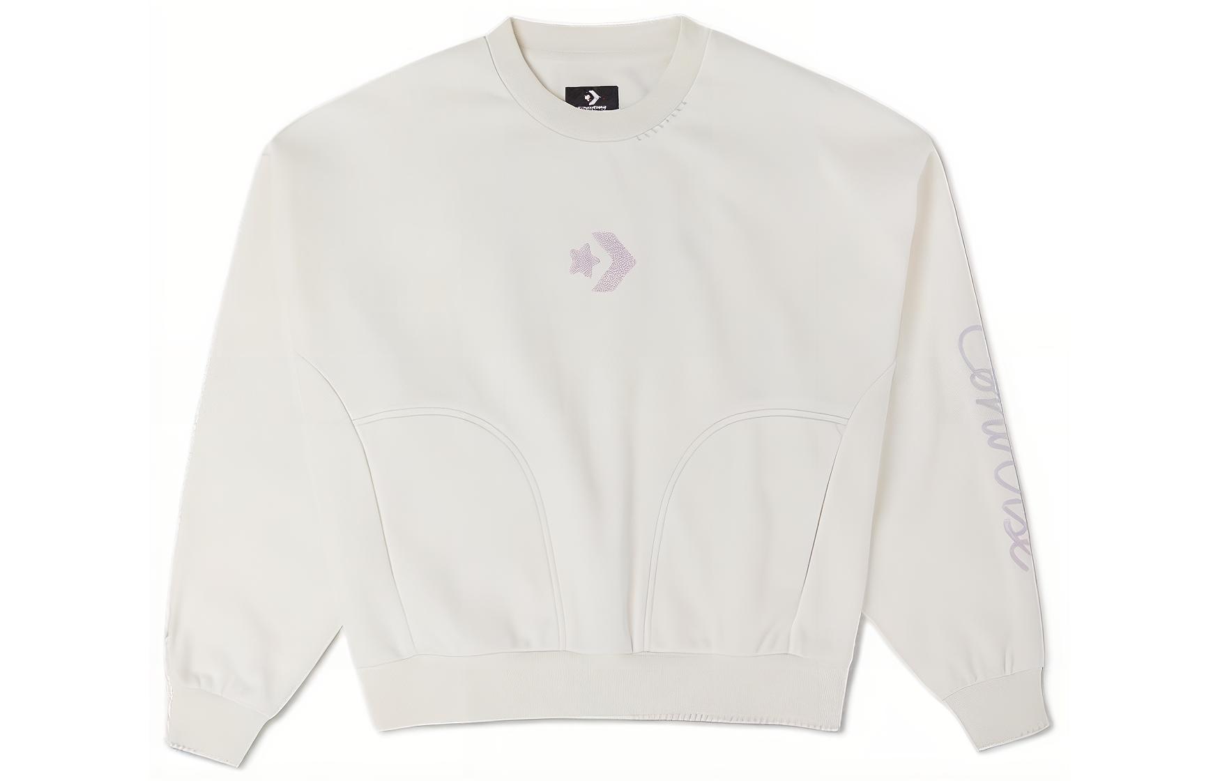 Converse Sweatshirts Women s White Crew Neck Moderate Regular 10025516-A01 S