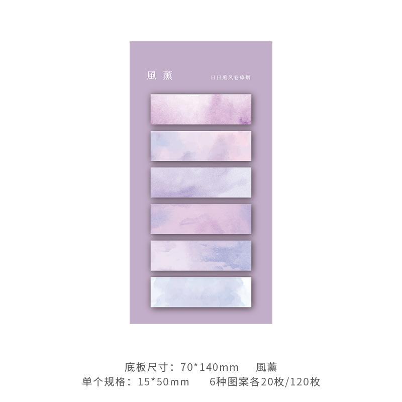 

120 Sheets of Index Stickers, Gradient Post-it Notes, Student Workbook Pagination Markers, Label Stickers, Notes Pagination Stickers. 8pcs фіолетовий