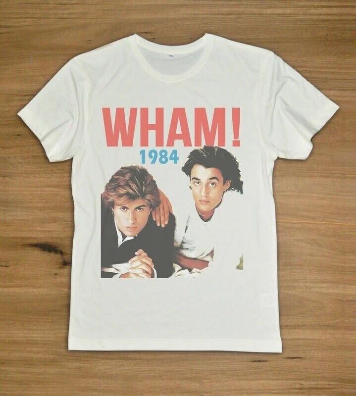 VTG 1984 WHAM George Michael Andrew Ridgeley Shirt White Unisex S-5XL XXL