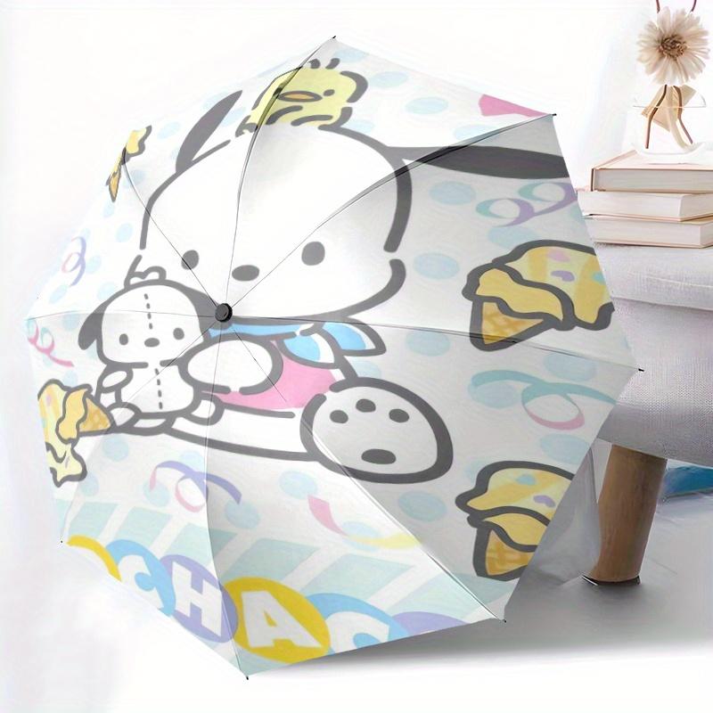 Ribbon Ice Cream Pochacco Automatic Folding Umbrella - 3 Folding Design, Vivid Cartoon Pattern, Suitable for Outdoor Activities, A Gift for Fans In Al