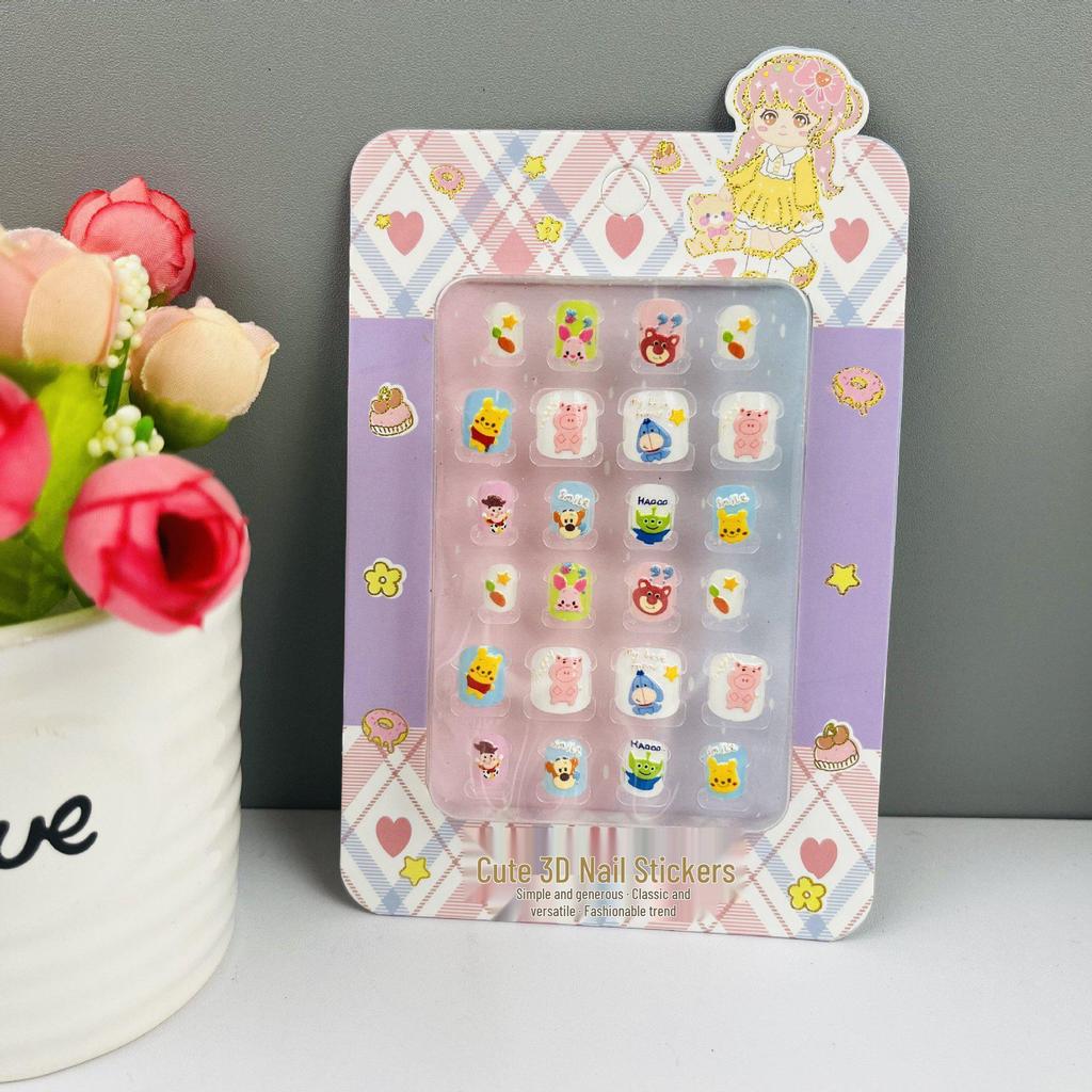 Children's Wearable Custom Nail Stickers - Cute European & American Jelly Glue Fingernail Tips