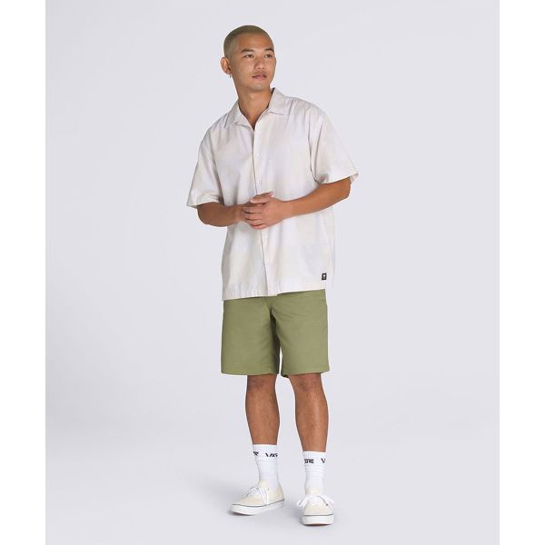 Vans Kessler Checkerboard Woven Comfortable Simple Versatile Soft Short Sleeve Shirt Men shirts White VN000M18E681