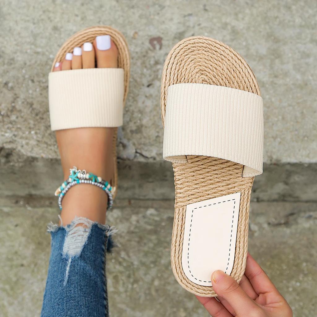 Women's Fashion Trend Anti-slip Wear Comfortable Soft Sole Lightweight Cool Mid-heel Slippers