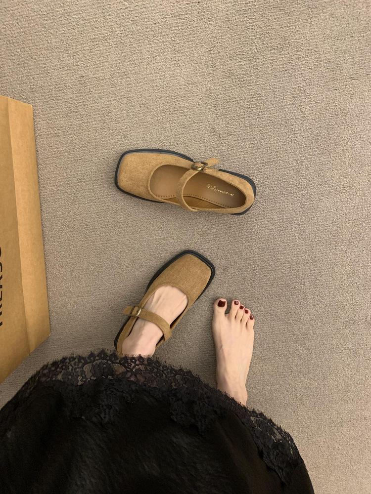 French Retro Platform Thick Heel Mary Jane Single Shoes Women's 2025 Spring and Autumn New Versatile Light Mouth Square Head Grandma Shoes