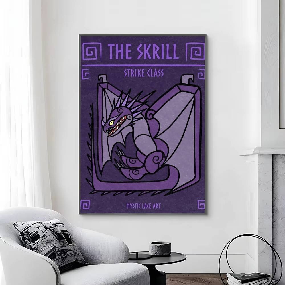 1PC Retro Hookfang Seashocker Toothless Dragon Cards Wall Art For Kitchen Decor, Poster Prints Home Decoration