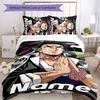 3pcs Custom Name Demon Slayer Character Theme Bedding Set Duvet Cover Closure Includes 1 Duvet Cover & 2 Pillowcases for All Seasons Bedroom Decor