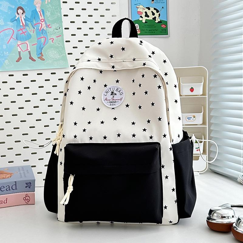 Schoolbag Japanese ins Small fresh and sweet schoolbag Fashion versatile Middle school student backpack Large capacity lightweight backpack