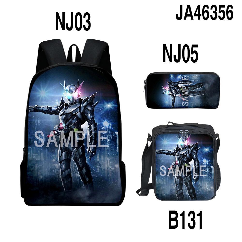 Classic Popular Novelty Funny Kamen Rider 3D Print 3pcs/Set pupil School Bags Laptop Daypack Backpack Lunch bag Pencil Case