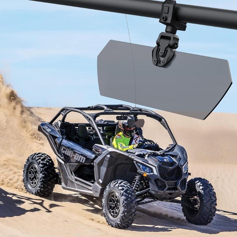UTV Sun Visor Universal Sun Protections Visor Anti-Glare Polarized Sun Visors Work with Windshield Fit 1.5-2'' Roll Bar