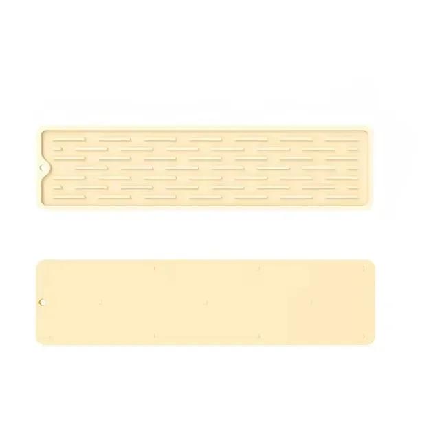 

Силиконовый коврик для сушки посуды, защитный коврик для раковины, противоскользящий коврик для столешницы, органайзер для ванной комнаты S жёлтый