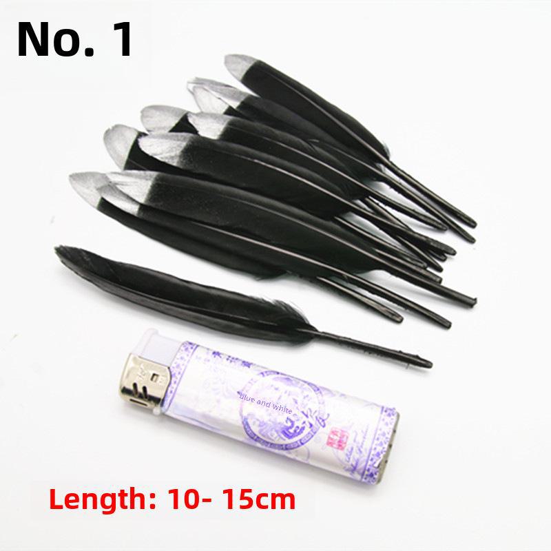 DIY Feather Jewelry Accessories: Large Floating Gold Feather, Small Straight Knife, Spray Gold Gradient Feather