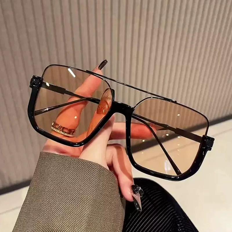 New Vintage Oversized Square Sunglasses Fashion Men Women Shades Eyewear Trendy Ins Popular Brand Design Glasses UV400 Sun Glass
