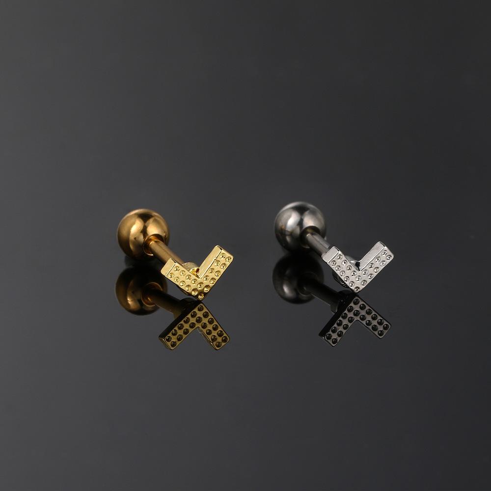 Hot Selling Helix Piercing Insect Skull Earring Women Trend Sliver Gold Color Zircon Tragus Bone Stud Ear Ring Body Chic Jewelry