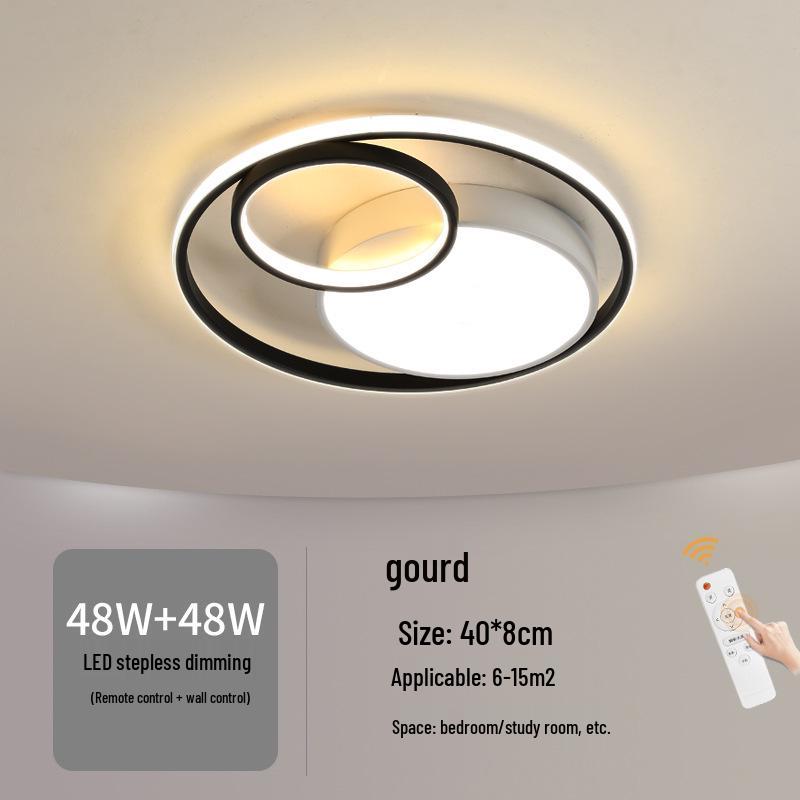 Nordic Modern LED Ceiling Light - Minimalist Black & White Design for Bedroom, Study, or Romantic Settings