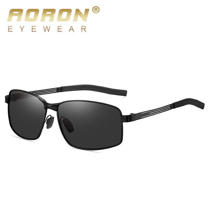 

AORON Fashion Men Metal Frame Polarized Sunglasses Outdoor Sports Driving Glasses Classic Black Sunglasses чёрный
