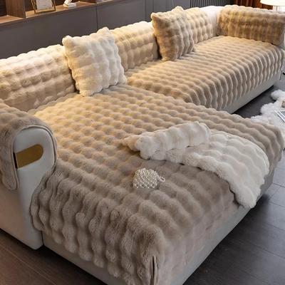 Verdicken Kaninchen Plüsch Sofa Abdeckung Nordic Einfarbig Sofa Handtuch Abdeckungen Nicht-slip Couch Schonbezüge Sofa Handtuch für Wohnzimmer decor