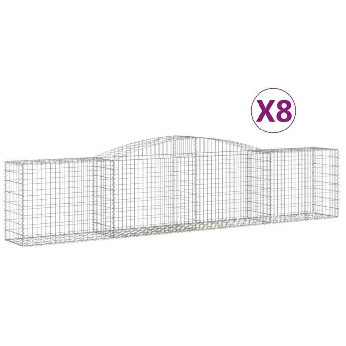 VidaXL 8x Arched Gabion Baskets Arched Gabion Cages Gabion Walls Garden Fences Terrace Outdoor 3146989
