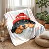 Winter Christmas Dogs Theme Blanket Lightweight Warm Flannel Blanket Decorative Throw Blanket for Home Decoration