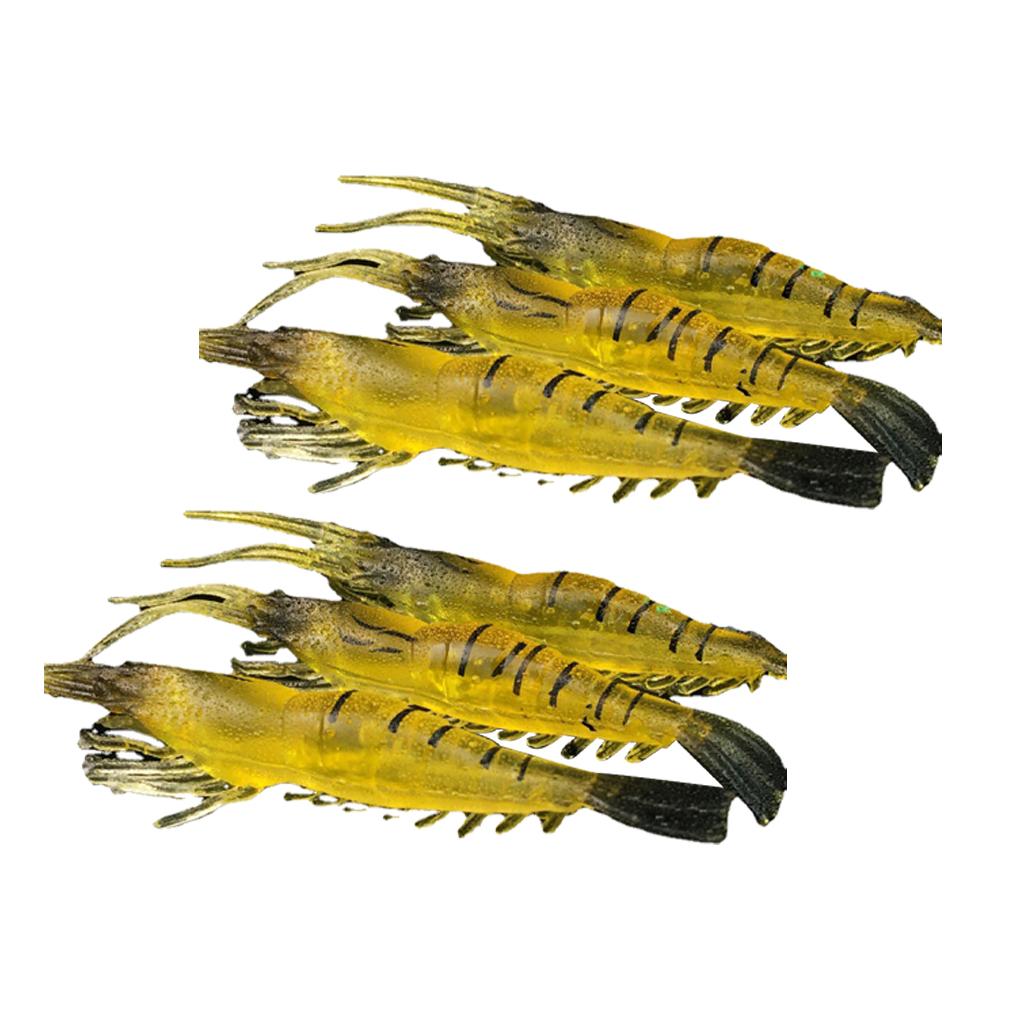 

6 шт., многоразовые приманки в форме креветок, синтетические, реалистичные, полезные для рыбалки, кальмары, соленое озеро, ручей