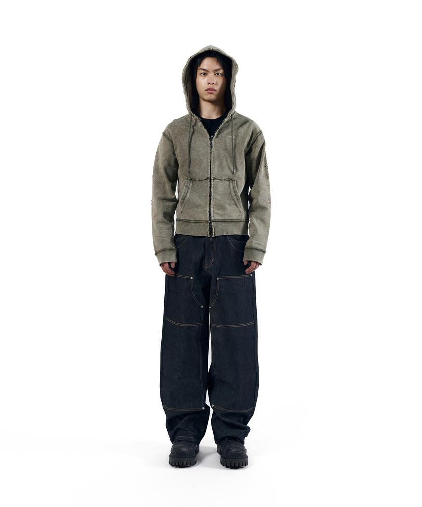 AAKAM Steve Cinch Back Denim Pants (Blue)