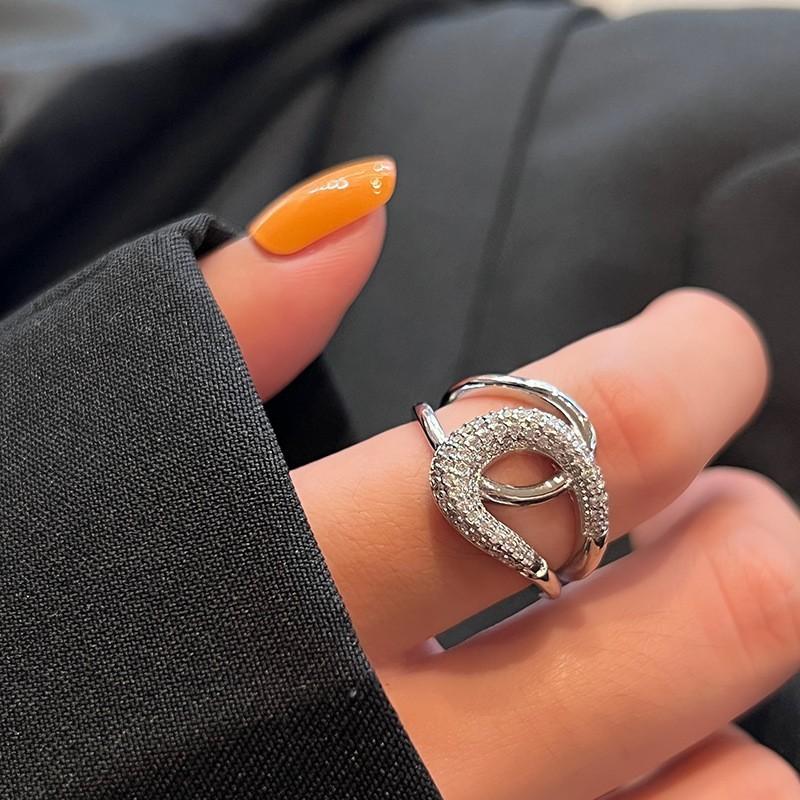 French Retro Niche Design Camellia Index Finger Flower Ring Women'S Light Luxury Exquisite High Temperament Fashion Personality