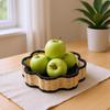 2 Pieces Paper Rope Basket Decorative Rattan Tray Basket Imitation Rattan Tray Natural Look Home Storage Eco-Friendly
