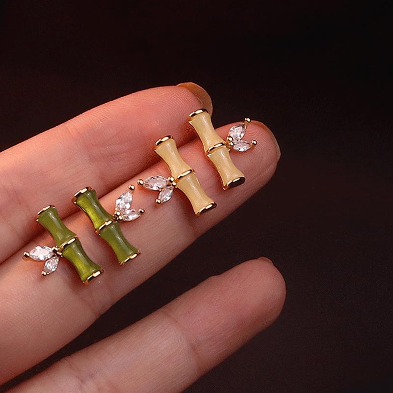 

Hetian Jade Bamboo Earrings - Unique, Stylish, and Versatile Design