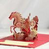 3D Pop-Up Chinesisches Neujahr Pferd Grußkarte, Luxuriöse Rote Goldfolienprägung Frühlingsfest Karte mit Umschlag Geschenk Dekoration