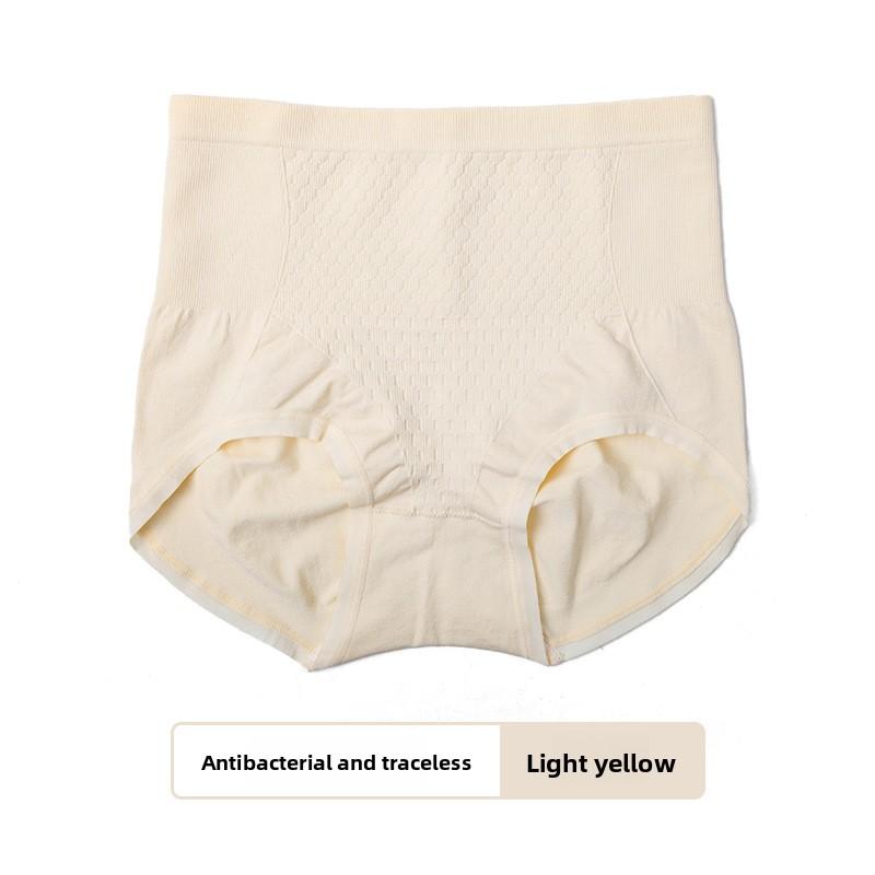 Nouveau Slip Triangle Taille Haute Nid d'Abeille Antibactérien à l'Entrejambe 7A pour Femmes Printemps et Automne