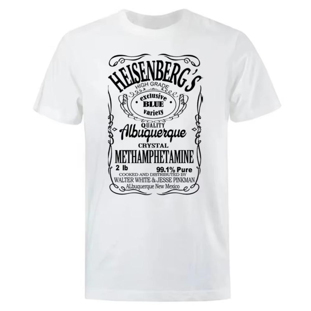 Male t-Shirts Oversized Cotton T Shirts Printed Heisenberg Letter Tshirt Hip Hop Blouse Men's Clothing o-Neck Tees 80300