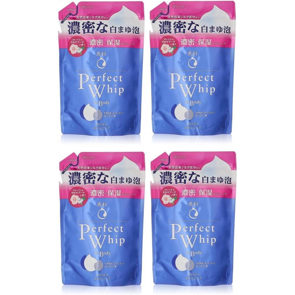 

[Оптовая закупка] Сменный блок Senka Perfect Whip for Body Fresh Aroma Bouquet, 350 мл x 4 шт.