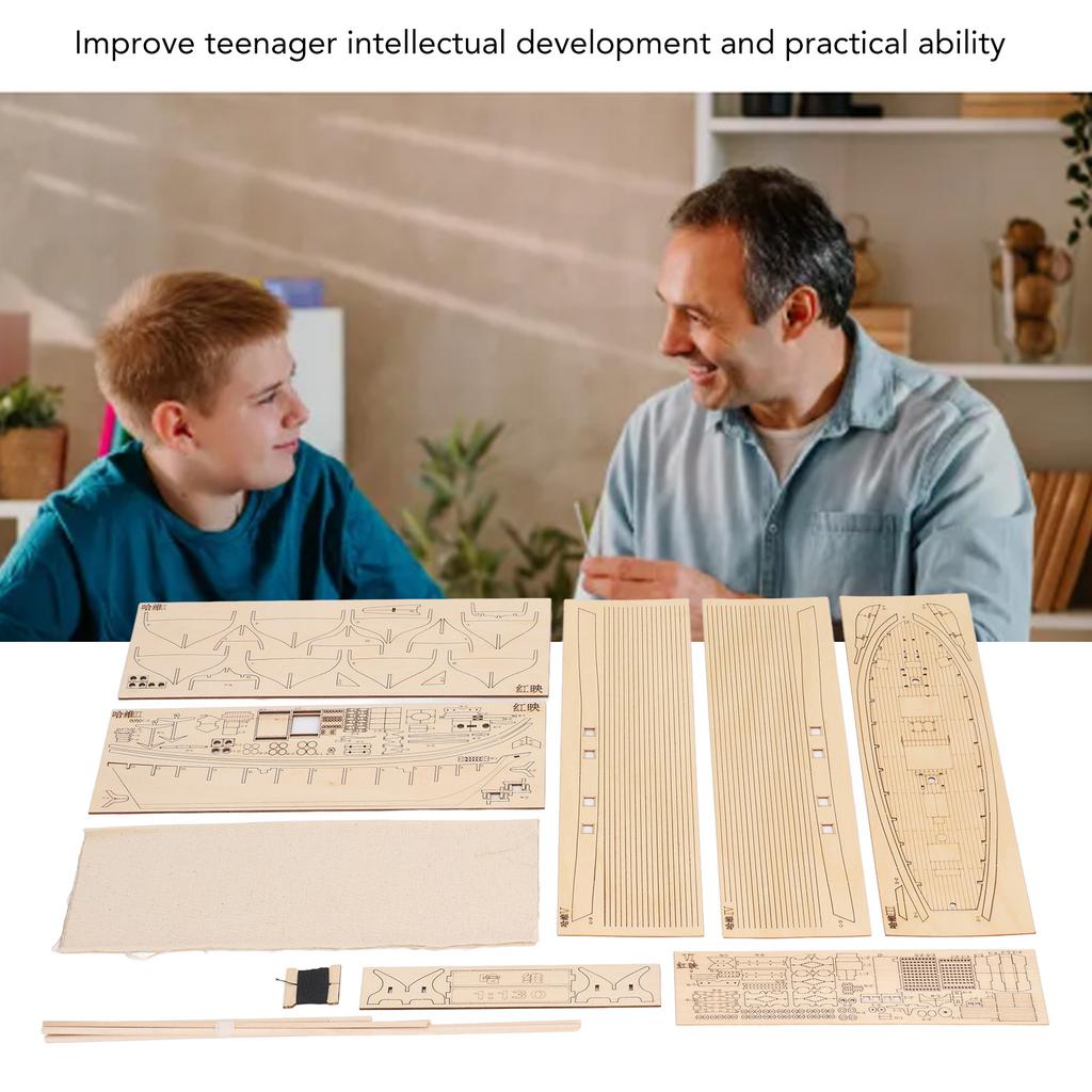 1:130 Wooden Sailboat Kit Intelligence Development DIY Scientific Ancient Model Ship Building Kit for Teenager Adults