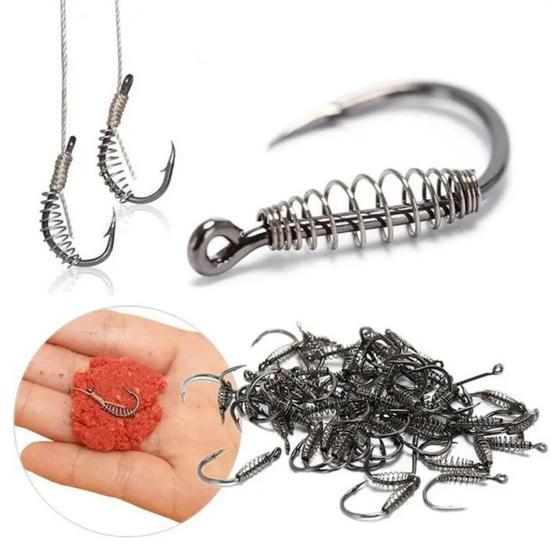 20Pcs Spring Fishing Hook Heavy Duty High Carbon Steel Barbed Fishhook Freshwater Saltwater Bass Trout Carp Fishing Accessories