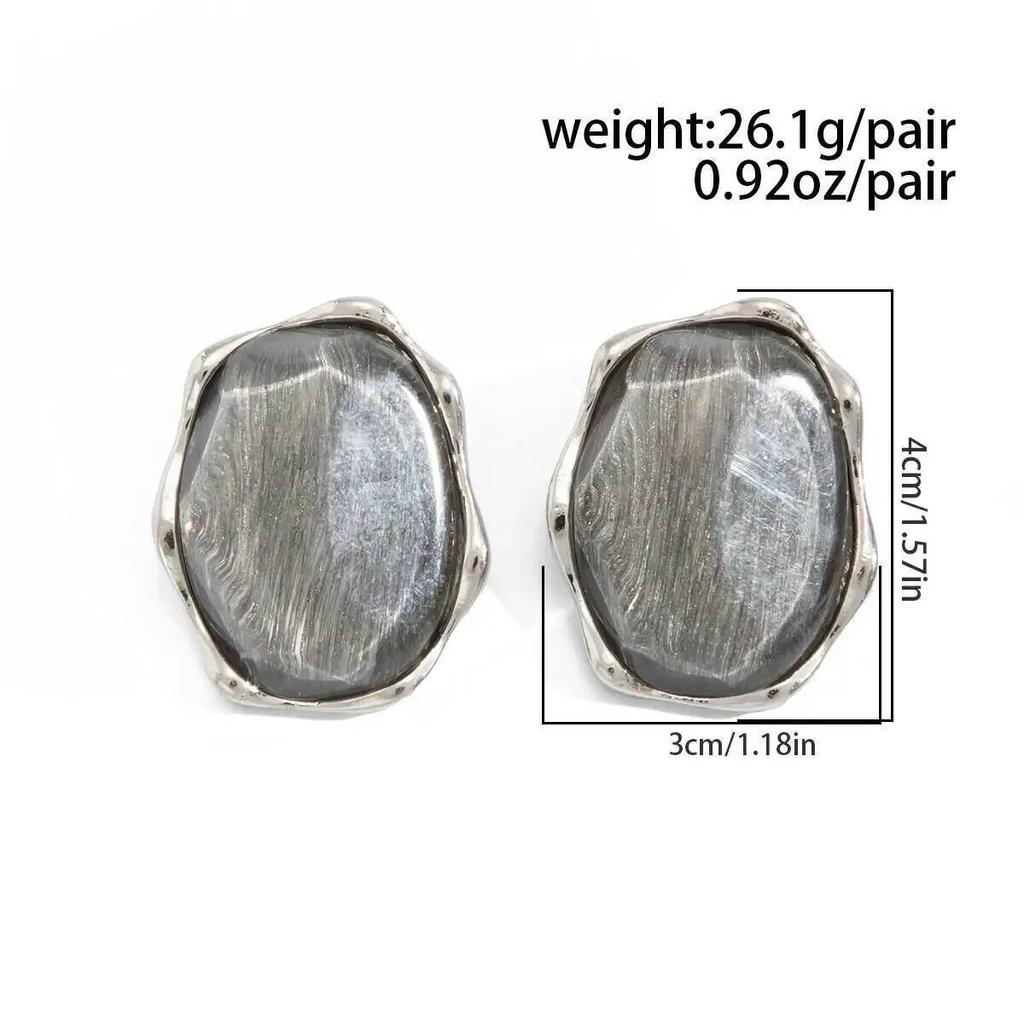 SHIXIN Vintage Irregular Resin Stud Earrings for Women Luxury Summer Bohemian Acrylic Earring Valentine's Day Jewelry Accessory