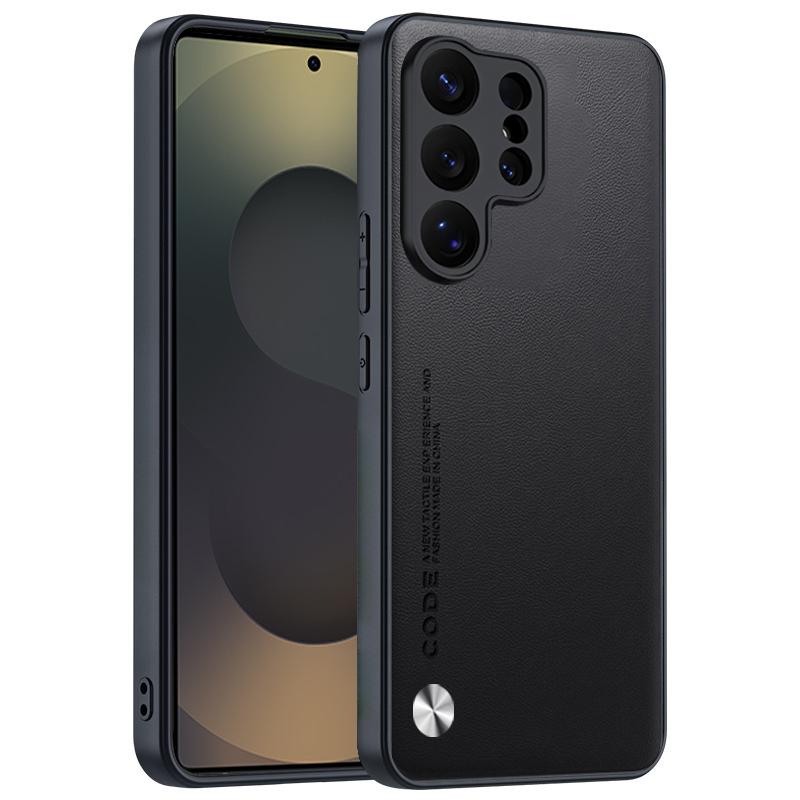 Stoßfeste Funda für Samsung Galaxy S26 Ultra S25 S24 Plus Hülle Abdeckung Luxuriöses PU-Leder Vollschutz Rückseite Capa for Galaxy S26 schwarz