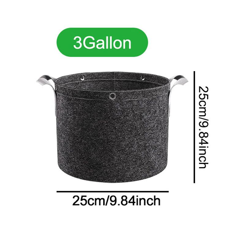 

3/5/7 галлонов мешок для выращивания растений из утолщенного нетканого материала аэрационный контейнер для рассады прочный садовый горшок с ручками фетровый мешок для растений 1 PCS