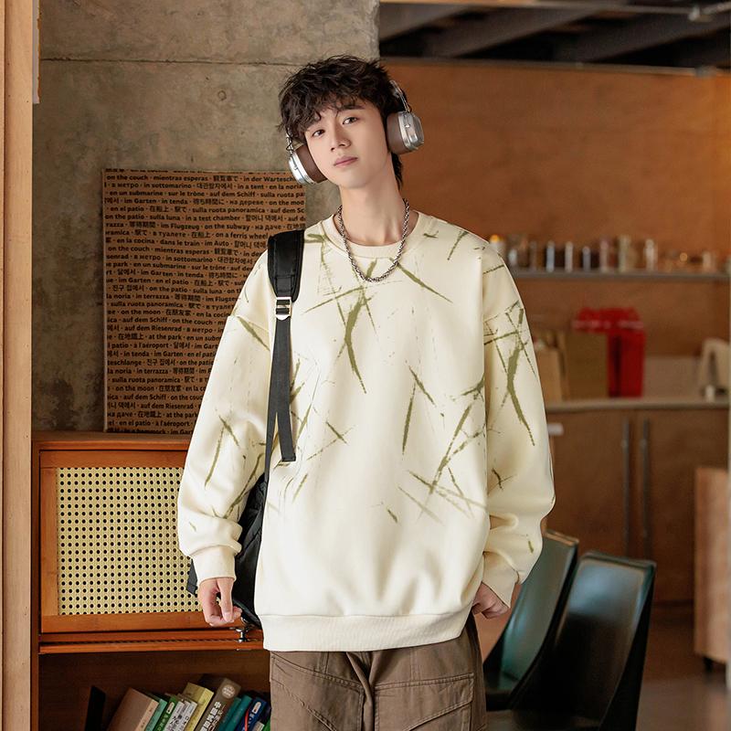 Men's Sweatshirt Casual Versatile Pullover Round Neck Long Sleeve T-shirt Top