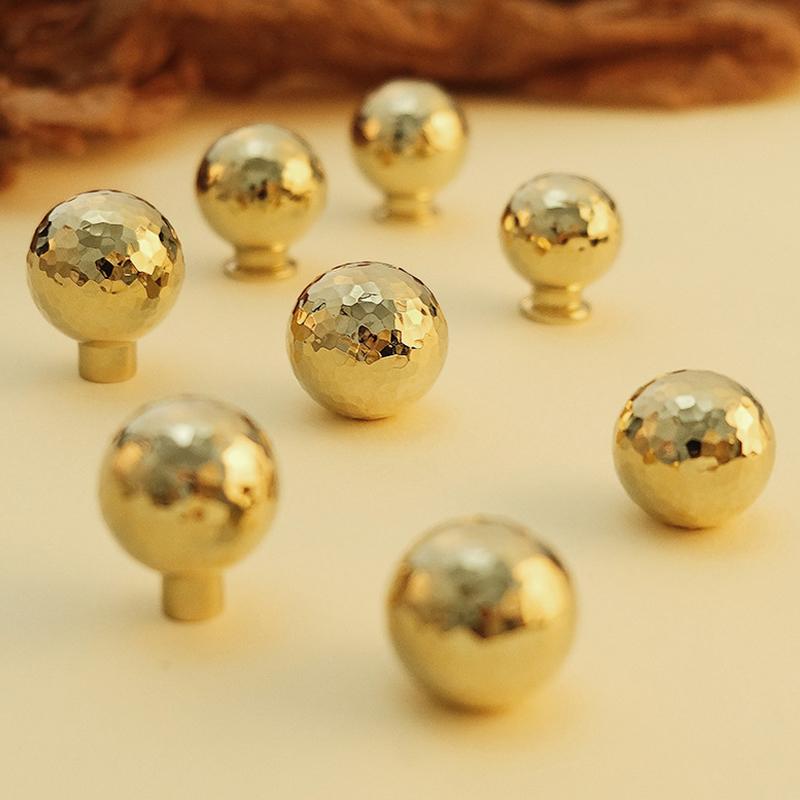 Brass Ball Furniture Pull Handles Hand-Forged Hammer Cabinet Handles Door Drawer Knob Kitchen Wardrobe Cupboard Pulls