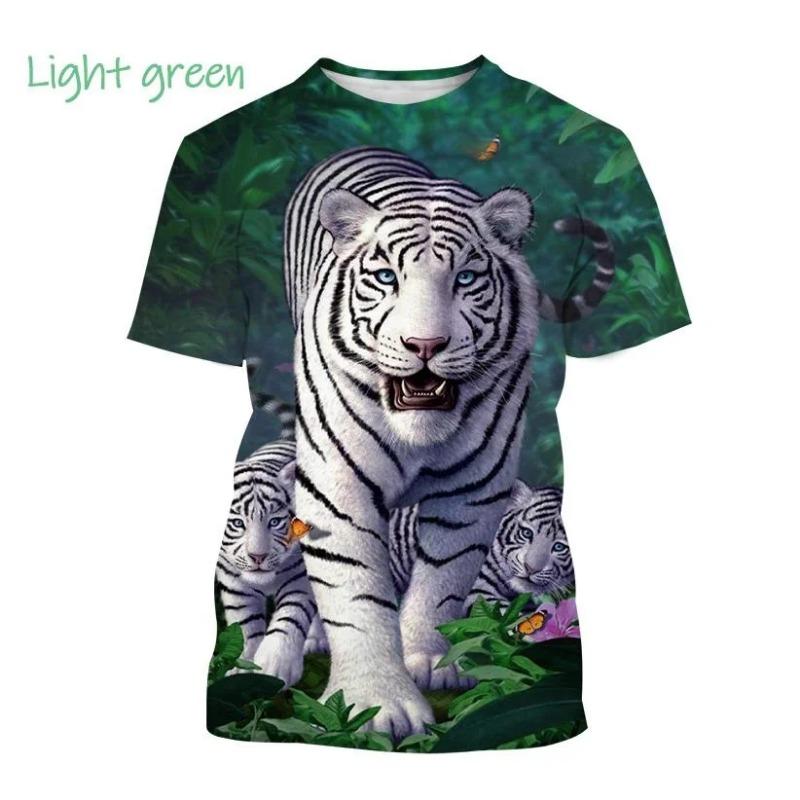 Hot Sale Personality Ferocious Tiger 3D Printing T-shirt Summer Unisex Fashion Funny Cool Hip Hop Animal Short Sleeve Shirt