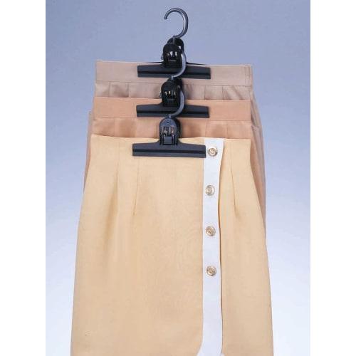 Sawafuji Clipper 3-Piece Clothes Hanger, Black, 150mm Wide, Set of 3, Made In Japan, Fits Skirts, Slacks, Pants, Towels, Non-Slip, Space-Saving, Stron