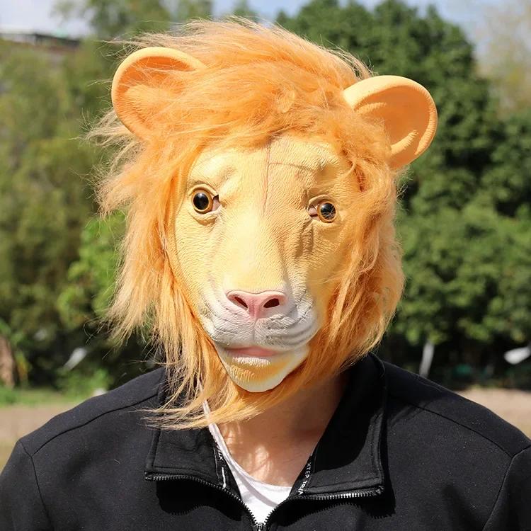 Zootopia Lví Maska Halloween Latexová Maska na Hlavu pro Cosplay Party Cosplay Maska Krále Divokých Zvířat pro Muže Halloweenské Párty Rekvizity