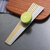 ZISIZ 304 Stainless Steel Korean Gold Chopsticks (10 Pairs)