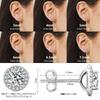 KRKC Moissanite Earrings Carat Earrings 925 Silver Sparkling Single Diamond Hypoallergenic Moissanite Jewelry Birthday Anniversary Day Gift Box GRA
