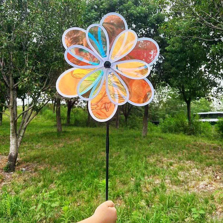 Doppelschichtiger Laser-Blend-Windmühle Spielzeug zur Außendekoration