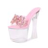 Fashion 17cm Women's High Heel Stiletto Party Shoes Crystal Sole Dance Shoes with Rhinestones for Nightclub Performance