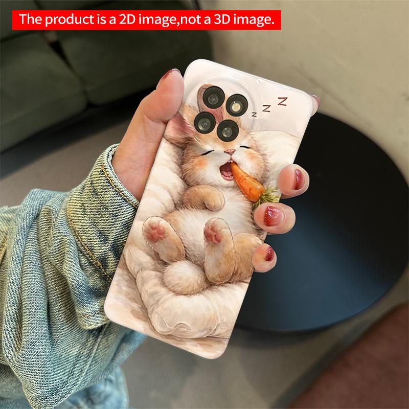 2DFlat Xiaomi Redmi phone caseSleepy Bunny with Carrot on Soft Pillowsuitable for Redmi Note 11 12 13 14 A3 K80 15 17 Ultra