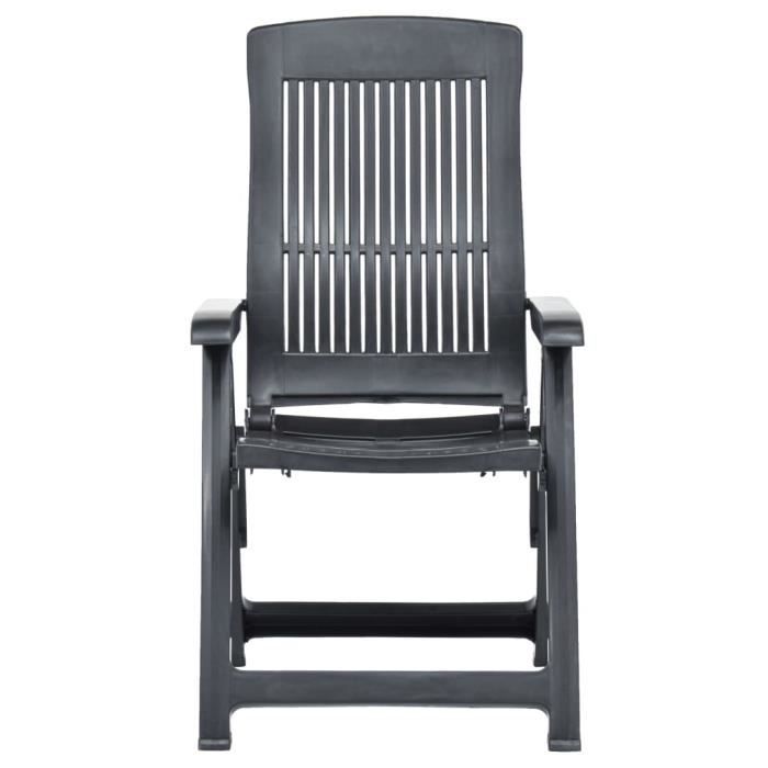 VidaXL Garden Reclining Chairs 2 Pcs Plastic Anthracite