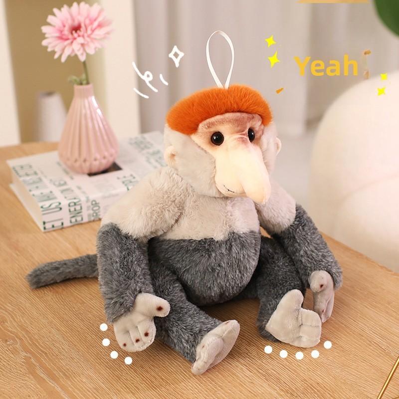 Monkey Proboscis Plush Doll With Soft Short Plush For Children And Gift Giving