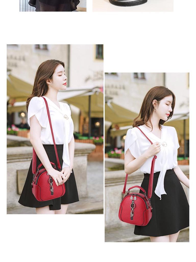 2024 Fashion Women's Small Round Crossbody Bag with Cute Pendant