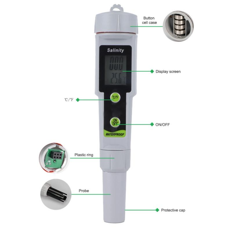 Salinity Meter Digital PenType Salinity Tester For Seawater Salt Water Swimming Pool